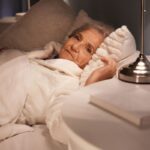 elderly person having trouble to sleep at night